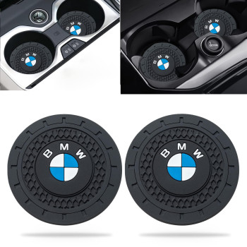 Haunoti Car Cup Holder Coaster Compatible With Bmw M 1 3 5 7 Series F30 F35 320Li 316I X3 X4 X5 X6 Silicone Non-Slip Drink Cuphoder Coaster Accessories 275 Inch 3 Pieces