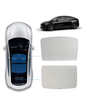 Topfit For Model Y Sunshade Roof Window Insulation Uv Rays Protection Sun Shade For Tesla Model Y Heat Blocking Shades Shading Rate White