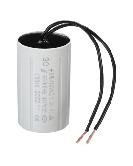 Patikil Cbb60 30Uf Running Capacitor, Ac 450V 2 Wires 5060Hz Cylinder 70X42Mm For Water Pumps, Washing Machines Motor Start