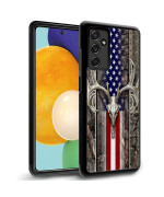 Samsung Galaxy A13 5G Case,American Flag Camo Deer Skull Galaxy A13 5G Cases For Boys Men,Anti-Scratch Soft Tpu Pattern Design Case Compatible With Samsung A13 5G Case 65-Inch Usa Flag Camo Skull