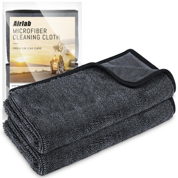 Airlab Microfiber Drying Towels For Cars Wash Lint-Free Streak-Free Super Absorbent Ultra Soft Auto Detailing Supplies 16 X 24 Inches, Pack Of 2