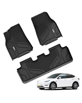 3W Tesla Model Y German Roads Custom All Weather Floor Mats Healthy High Quality Waterproof Non-Slip Easy To Clean Mat Accessories Supported 2021-2023 Model Y