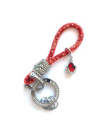 Yonwait 1 Pc B-Ling Crystal Car Keychain, Keychain Accessories With B-Ling Rhinestones, Car Glitter Key Ring (Red)