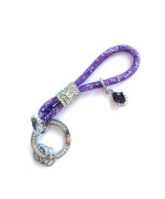 Yonwait 1 Pc B-Ling Crystal Car Keychain, Keychain Accessories With B-Ling Rhinestones, Car Glitter Key Ring (Purple)