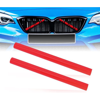 Alpha Rider 2Pcs Grille Insert Trims Stripe For Bmw,Front Grille Trim Stripes Cover Compatible With F20 F30 F21 F22 F23 F31 F32 F33 F34 F36 F40 F44,Red