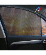 Diza100 Car Window Shades, 2 Pack Front Seat Car Sun Shade Magnetic Window Curtain Block Uv Rays And Heat, Semi-Transparent Sun Shades For Universal Cars - 25X196