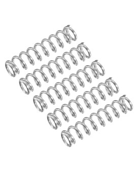 Uxcell Compression Spring, 5Pcs 304 Stainless Steel, 7Mm Od, 1Mm Wire Size, 30Mm Free Length, Silver Tone