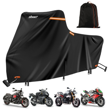 Harley Davidson Cover, Heavy Duty Cover For Motorcycle With Nano Material, Srimmit 420D Harley Cover Waterproof Outdoor Storage, Funda Para Moto With Lock Holes,Air Vents,5 Reflective Strips (3Xl)