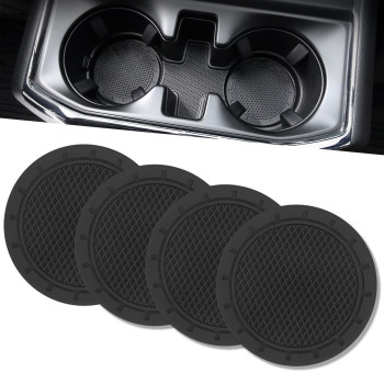 Joytutus Car Cup Holder Coaster, 267 Inch Universal Car Cup Holder Insert, 4 Pcs Universal Anti-Slip Shockproof Car Coasters For Cup Holders, Car Accessories For Car, Suv, Truck (Black)