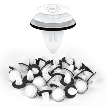 Uraqt Auto Body Fastener, 30Pcs Universal Car Rivet Clip Kit, White Auto Bumper Fasteners Rivet Interior Trim Panel Retainers, Compatible With Car Boots, Interior Doors Or Trim Panels