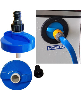 Rheinland Motorhome Water Filler Cap With Hose Connector - Campervan & Caravan Accessories Uk - Built In Overpressure Valve For The Cold Water System - 55Mm Inlet With Water Cap Diameter: 79Cm