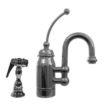 Baby Horizon Single Handle Entertainment/Prep Faucet With Curved Extended Stick Handle And Curved Swivel Spout