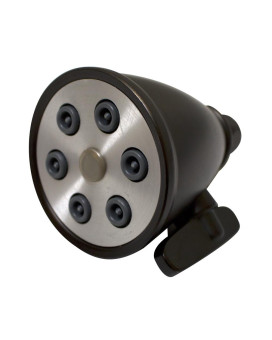 Showerhaus Small Round Showerhead With 6 Spray Jets - Solid Brass Construction With Adjustable Ball Joint