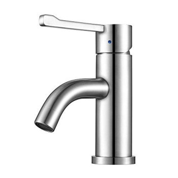 Waterhaus Solid Stainless Steel, Single Hole, Extended Single Lever Lavatory Faucet