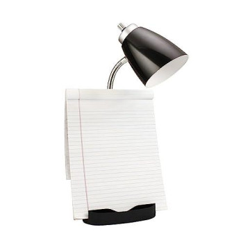 Limelights Gooseneck Organizer Desk Lamp With Ipad Tablet Stand Book Holder And Charging Outlet, Black