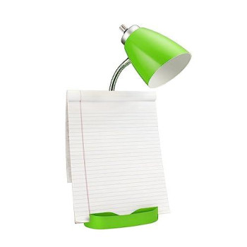 Limelights Gooseneck Organizer Desk Lamp With Ipad Tablet Stand Book Holder And Charging Outlet, Green