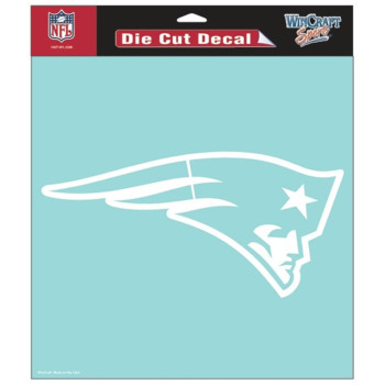 New England Patriots Decal 8X8 Die Cut White