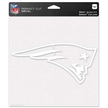 New England Patriots Decal 8X8 Die Cut White