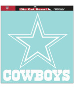 Dallas Cowboys Decal 8X8 Die Cut White