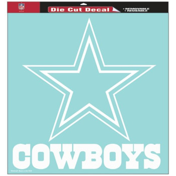 Dallas Cowboys Decal 8X8 Die Cut White