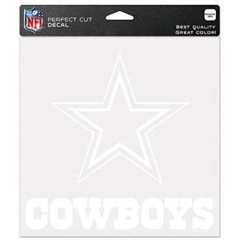 Dallas Cowboys Decal 8X8 Die Cut White