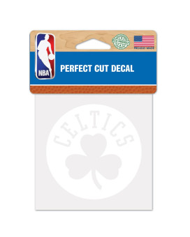 Boston Celtics Decal 4X4 Perfect Cut White