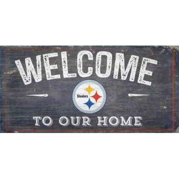 Pittsburgh Steelers Sign Wood 6X12 Welcome To Our Home Design - Special Order