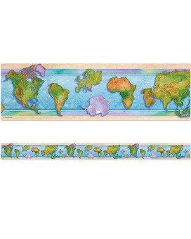 Edupress World Continents Straight Border Trim (Ep63304) Multicolor