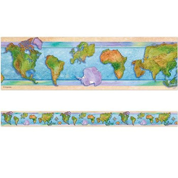 Edupress World Continents Straight Border Trim (Ep63304) Multicolor