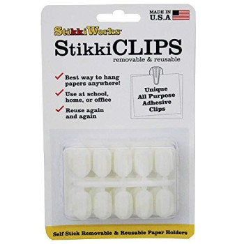 Fpc Stk01320-6 Stikki Clips, White - 20 Per Pack - Pack Of 6