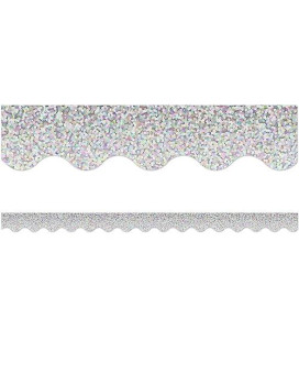 Silver Sparkle Scalloped Border