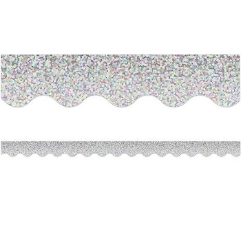 Silver Sparkle Scalloped Border