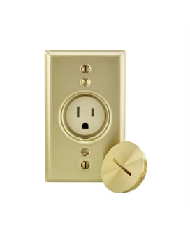 Outlet Sngl Brass 15A 2P