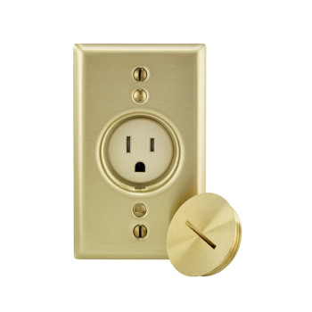 Outlet Sngl Brass 15A 2P