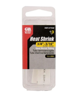 Heat Shrk Tube Wht3/8Pk3