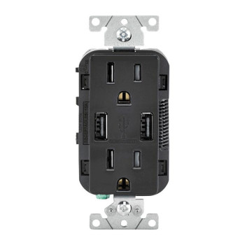 Usb Outlet 15Amp Blk