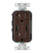 Outlet 20Amp Usb Brown