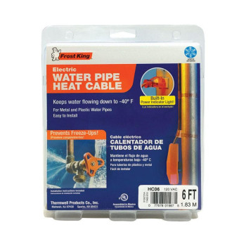 Heat Cable Wtr Pipe 6'