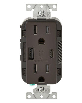 Usb/Dplx Outlet 15A Brwn