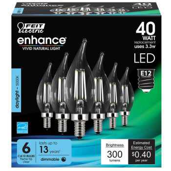 Bulb Led Ca10 Dl 3.3W6Pk