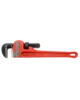 4009496 Pipe Wrench 14 Superior Tool Pro-Line 2 In. Heavy Duty Pipe Wrench Red 1 Pc (Pack Of 1)