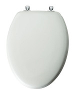 Toilet Seat Elng Wh/Chrm