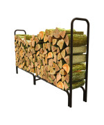 Log Rack Black Steel 8Ft