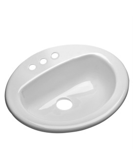 Oval Self Rim Sink Wht