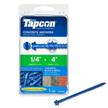 Con Screw Hx 1/4X4 25Pk