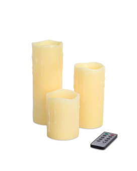 Led Remote Dripping Candles (Set Of 3)