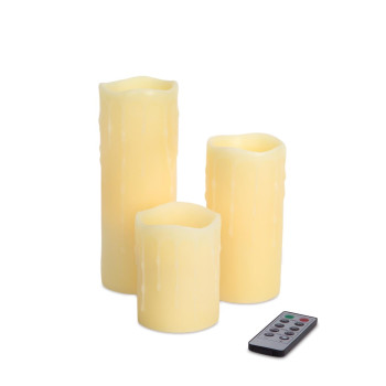 Led Remote Dripping Candles (Set Of 3)