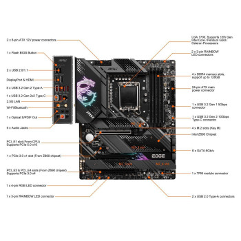 Mb Msi|Mpg Z690 Edge Wifi Ddr4 R