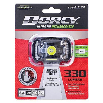 Dorcy 41-4359 330-Lumen Usb Rechargeable Motion Sensor Headlamp, Black