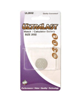 Ultralast Ul2032 Ul2032 Cr2032 Lithium Coin Cell Battery, Metallic, Standard